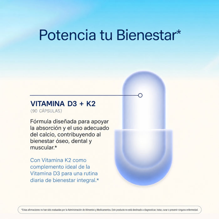 Vitamina D3 + K2 (90 caps), Prohealth