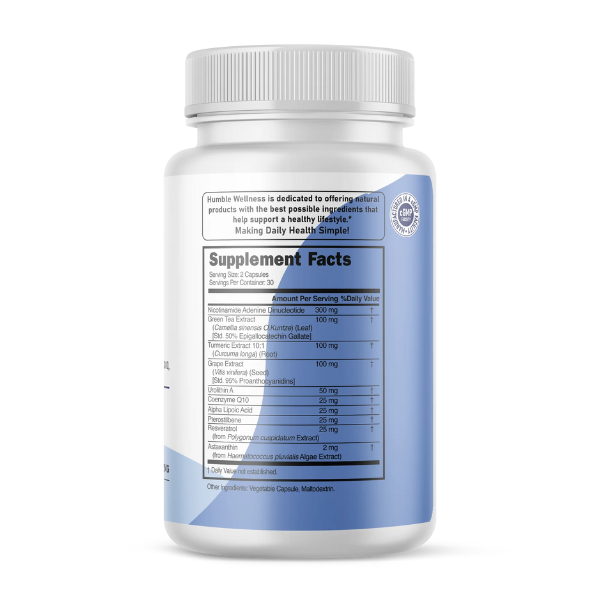 NAD+ con Resveratrol Premium 752 mg (60 caps), Humble