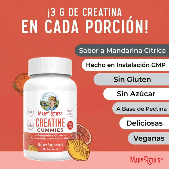 Creatina Monohidratada Sabor Cítrico (90 gomitas), MaryRuth's