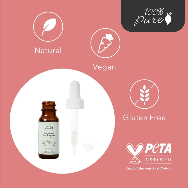 Tratamiento para Acné de Té de Árbol (0.34 fl oz 10 ml), 100% Pure