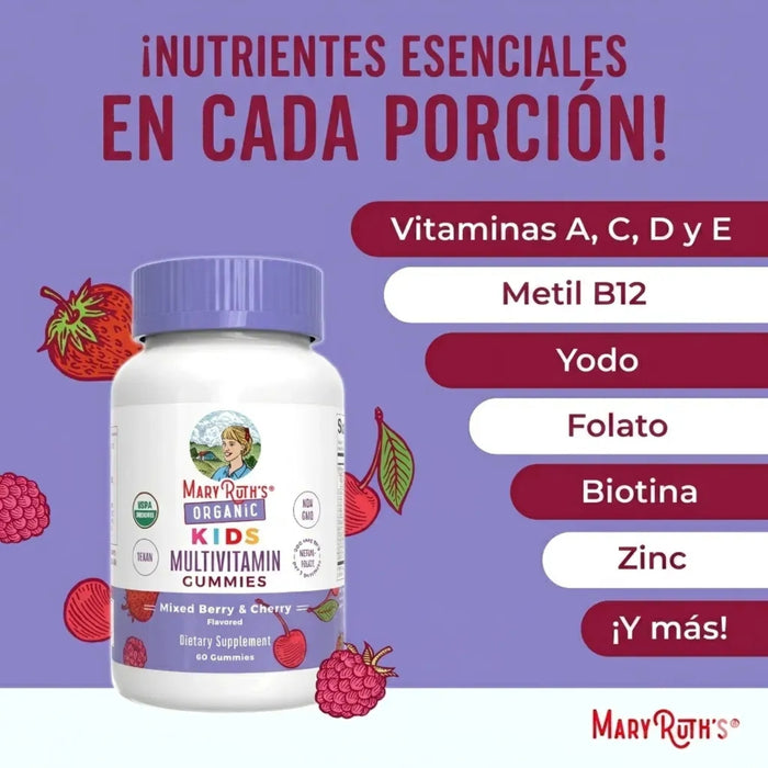 Multivitaminico Organico Para Niños (60 gomitas), Mary Ruth´s