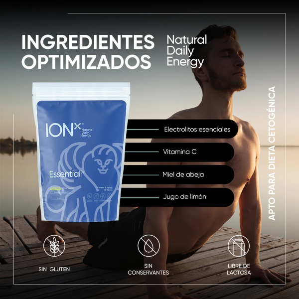 Electrolitos Essential To Go Sabor Limón y Miel (150 g), ION X
