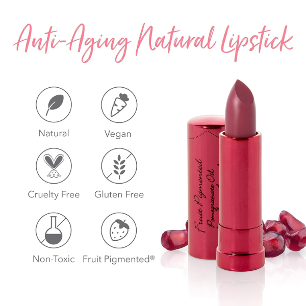 Labial Hidratante con Aceite de Granada y Fruit Pigmented® Black Rose (0.15 oz 4.5 g), 100% Pure