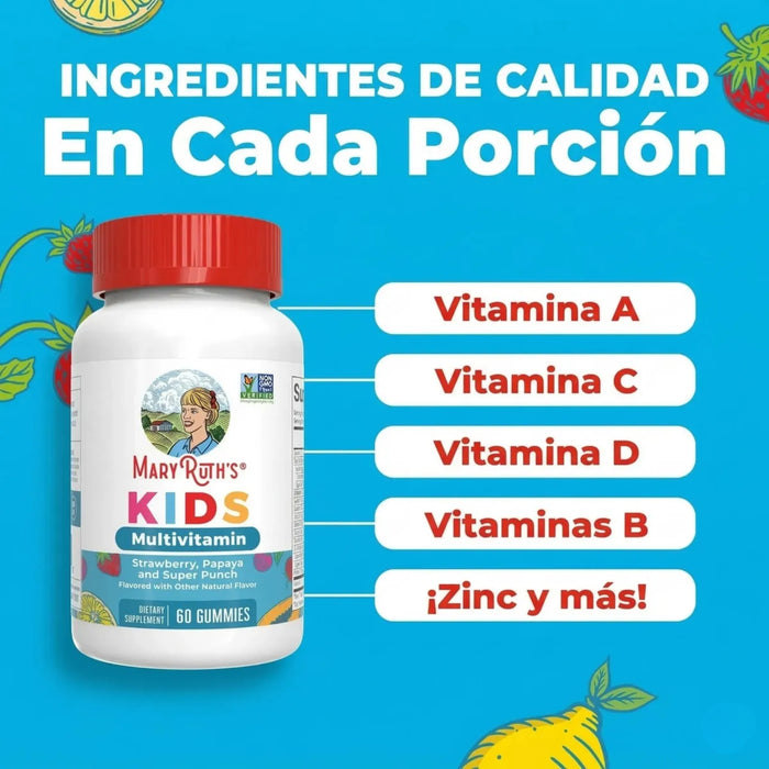 Multivitaminico para Niños (60 gomitas), Mary Ruth´s