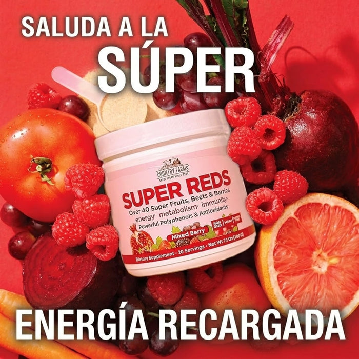 Apoyo Inmunológico Super Reds Sabor Frutos Rojos Country Farms® (200 g), Windmill