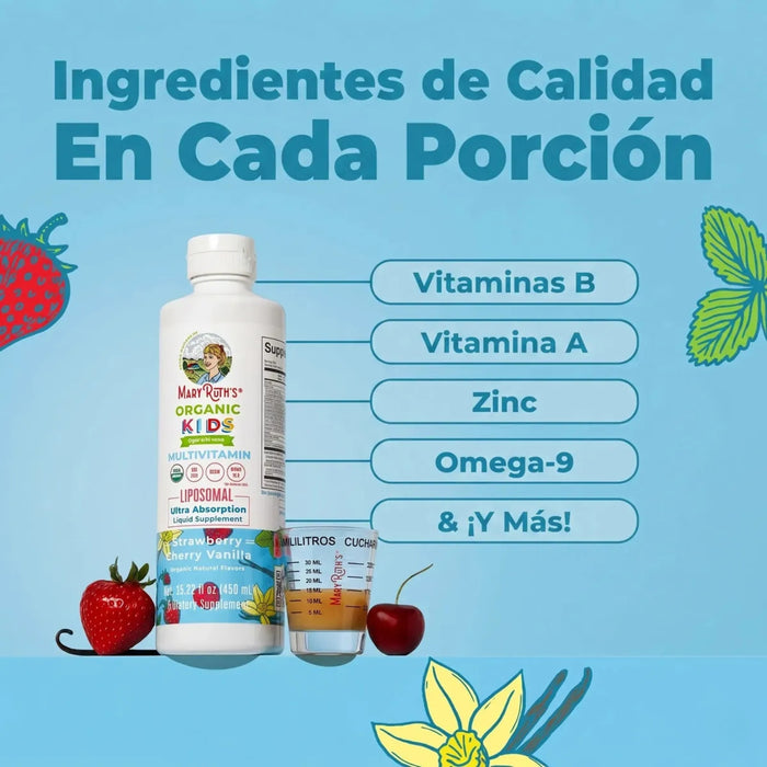 Multivitaminico Liposomal para Niños 450 ml (15.22 fl oz), Mary Ruth's