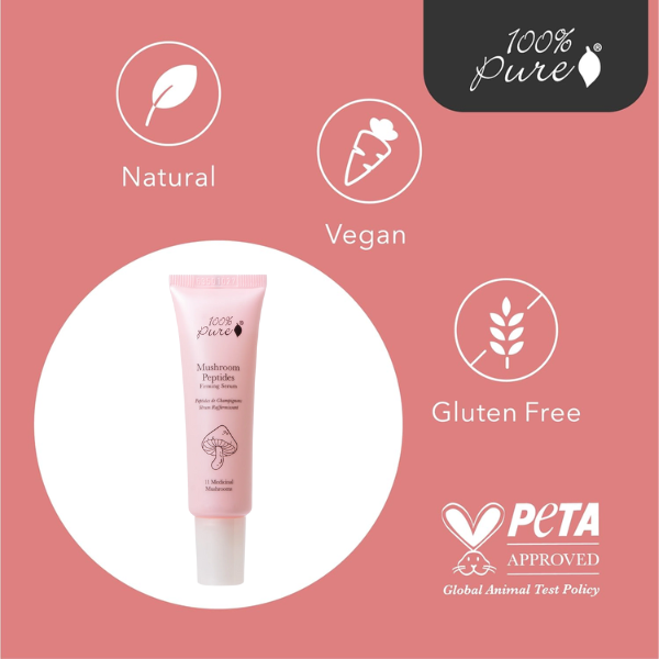 Suero Reafirmante de Péptidos de Hongos (1 fl oz 30 ml), 100% Pure