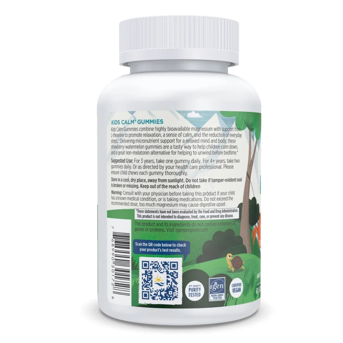 Magnesio para niños, Kids Calm Sabor Fresa-Sandía (60 gomitas), Nordic Naturals