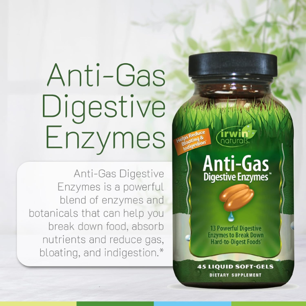 Enzimas Digestivas Anti-Gas (45 softgels), Irwin Naturals