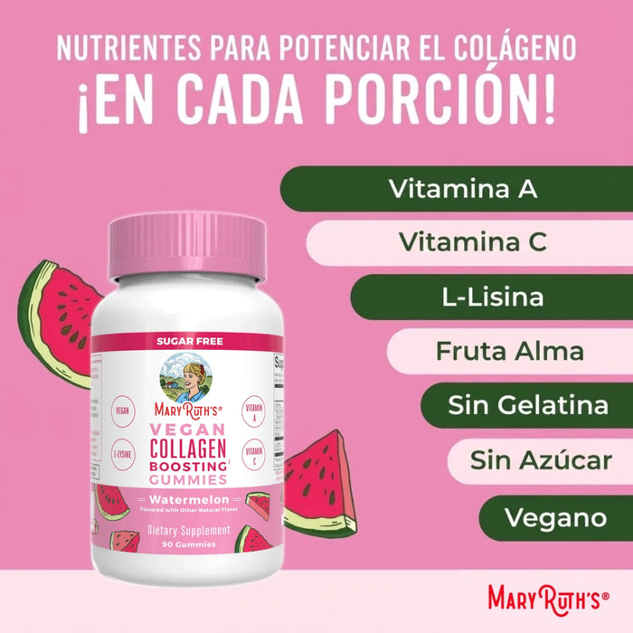 Potenciadoras de Colágeno Sabor Sandia (90 gomitas), MaryRuth's
