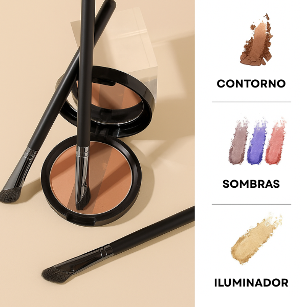 Brochas Duales de Maquillaje (3 Pack), Lindo