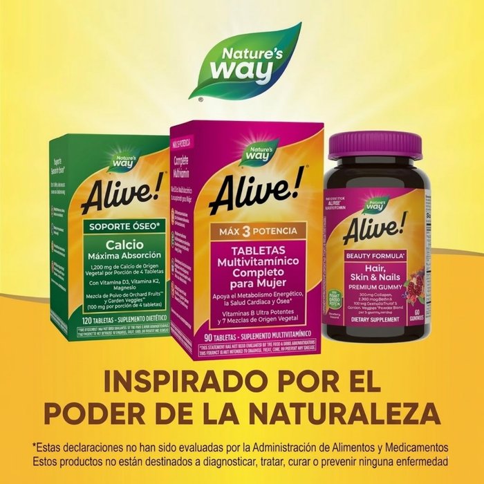 Multivitamínico para Mujeres Alive!® Max3 Potency (90 tabs), Nature's Way