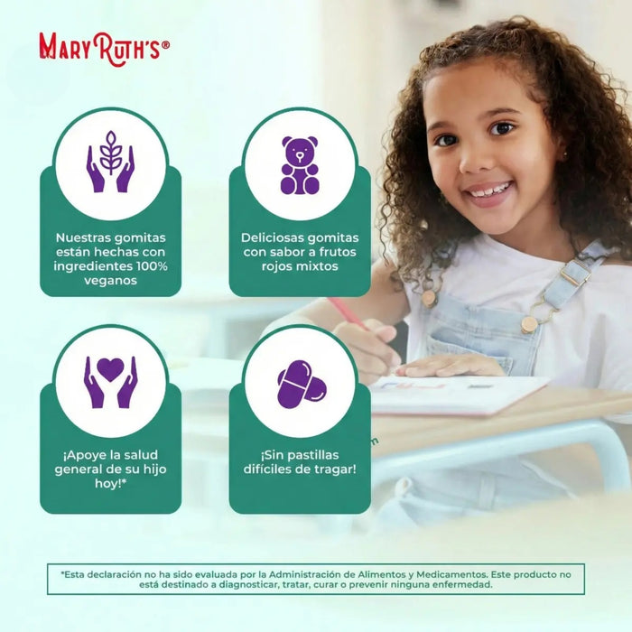 EX Inmunidad Para Niños Organica Sabor Frutos Rojos (60 gomitas), Mary Ruth´s
