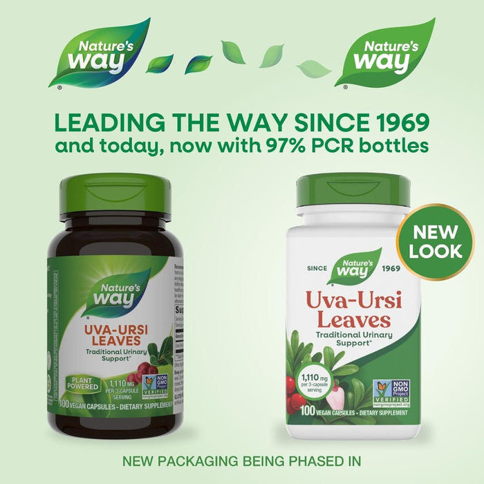 Salud Tracto Urinario, Hoja de Uva Ursi 1110 mg (100 veg caps), Nature's Way