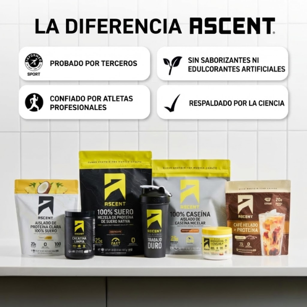 Proteína de Whey Sin Sabor (2 lb 907 g), Ascent