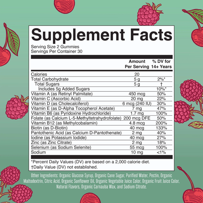 MultivitamínicO Orgánico para Mujeres Sabor Cereza y Frambuesa (60 gomitas), MaryRuth's