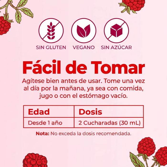 Mary Ruth's Multivitaminico Matutino Sabor Frambuesa, Liquido 887 ml (30 fl oz)