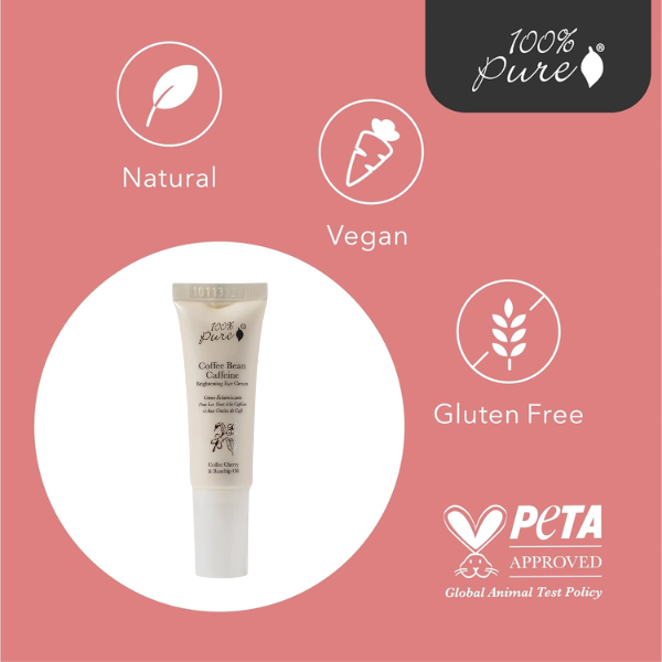 Crema para Contorno de Ojos de Café (0.3 fl oz 8 ml), 100% Pure