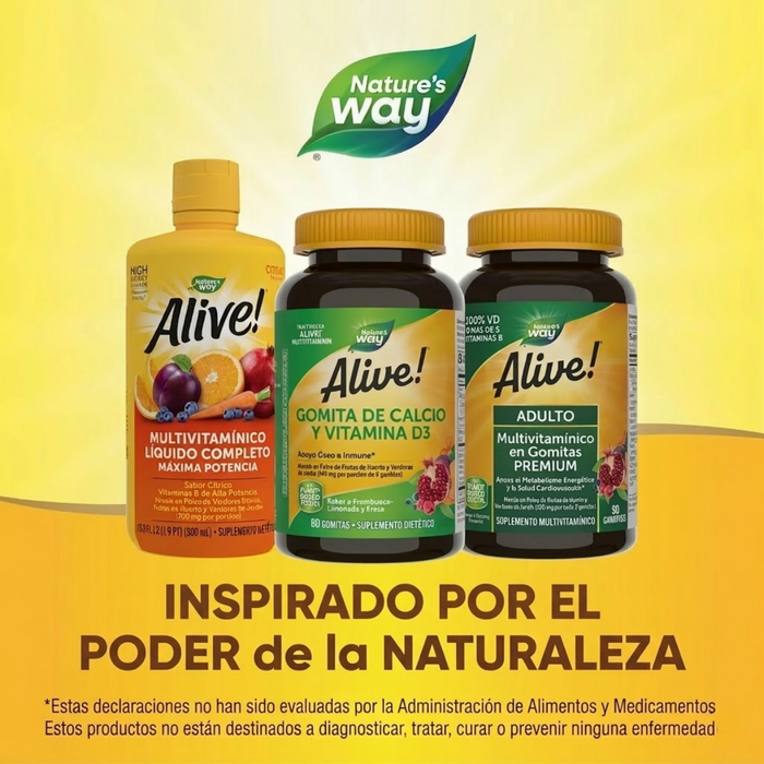 Calcio + Vitamina D3 Alive!® (60 gomitas), Nature's Way