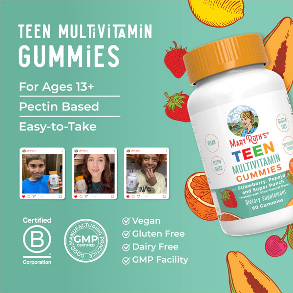Multivitaminico para Adolescentes (60 gomitas), Mary Ruth´s