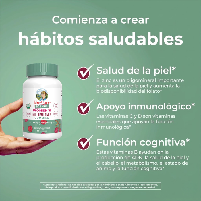 MultivitamínicO Orgánico para Mujeres Sabor Cereza y Frambuesa (60 gomitas), MaryRuth's