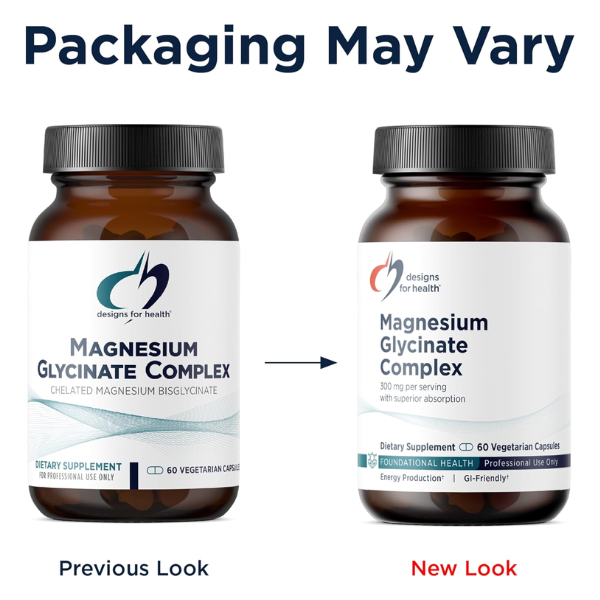 Complejo de Glicinato de Magnesio (60 veg caps), Designs for Health