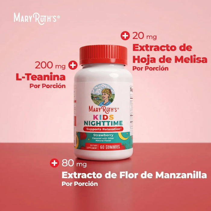 Ayuda para Dormir para Niños sin Melatonina (60 gomitas), Mary Ruth´s