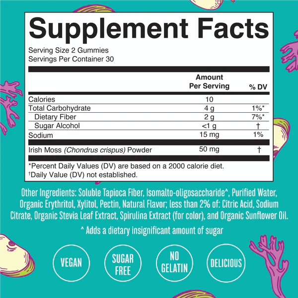 Musgo Marino Sabor Manzana Verde (60 gomitas), Mary Ruth's