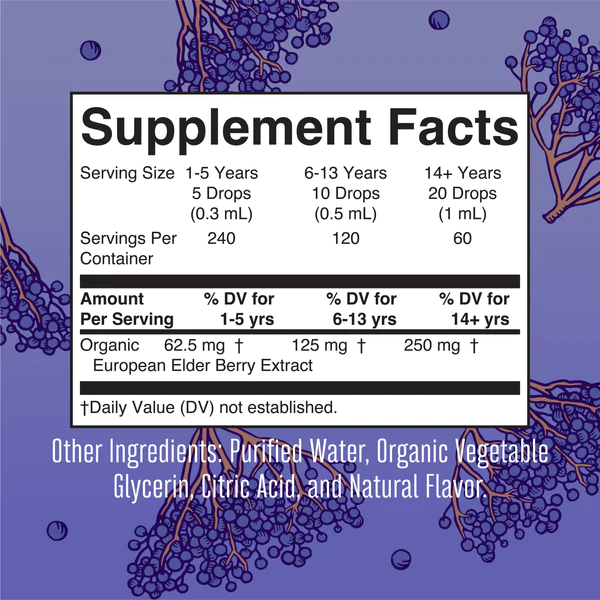 Elderberry Extra Fuerte Organico, Liquido 60 ml (2 fl oz), Mary Ruth's