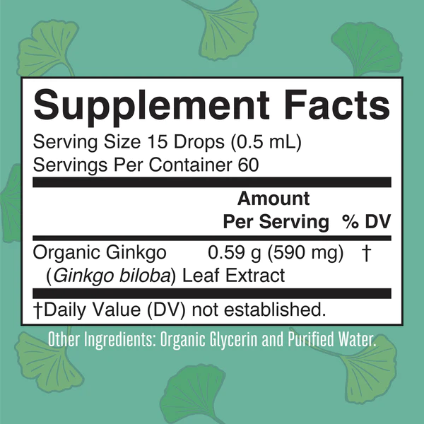 CC Extracto de Ginkgo Organico, Liquido (1 fl oz 30 ml), Mary Ruth's