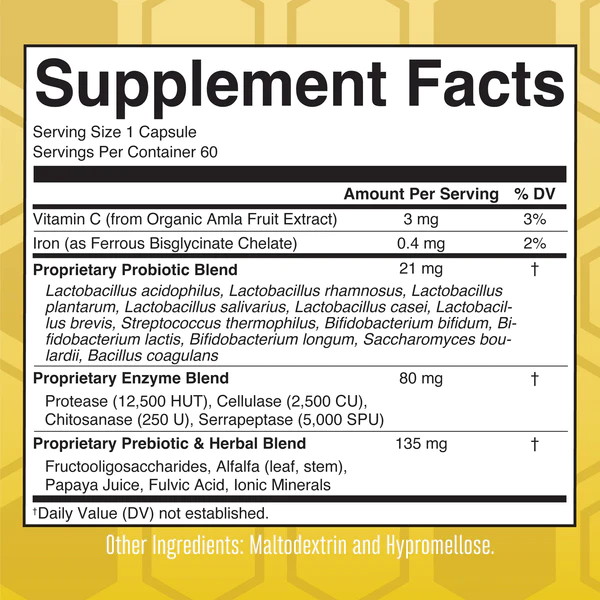 Enzimas para Flora Intestinal (60 caps), Mary Ruth´s