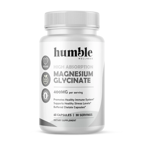Glicinato de Magnesio de Alta Absorcion 400 mg (60 caps), Humble