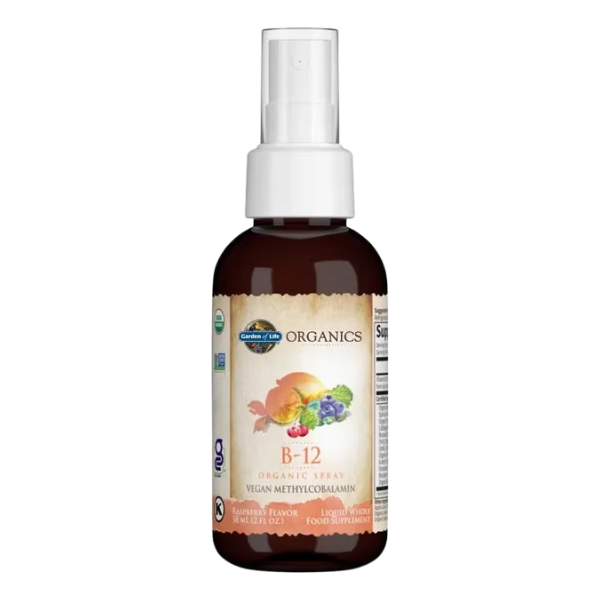 Vitamina B-12 Sabor Frambuena, Spray (2 oz 58 ml), Garden of Life