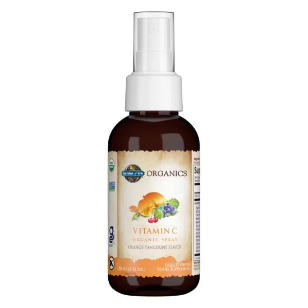 Vitamina C Orgánica Sabor Naranja (2 oz 58 ml), Garden of Life