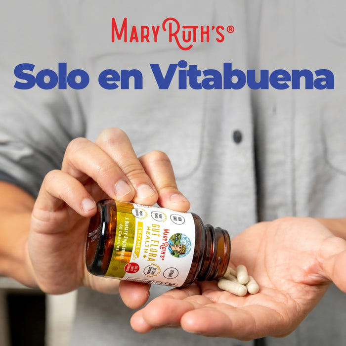 EX Gut Flora Health Probiótico + Prebiótico+ Enzimas (60 caps), MaryRuth's
