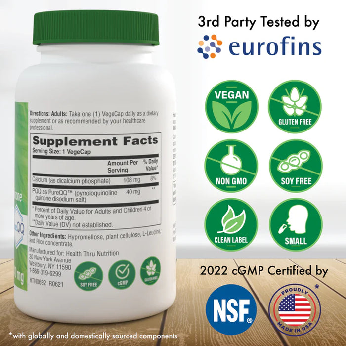 PQQ 40 mg, Neuroprotector (120 caps), Health Thru Nutrition