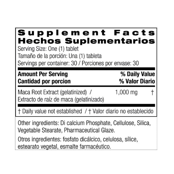 Maca Max Gelatinizada (30 tabs), Bio Nutrition