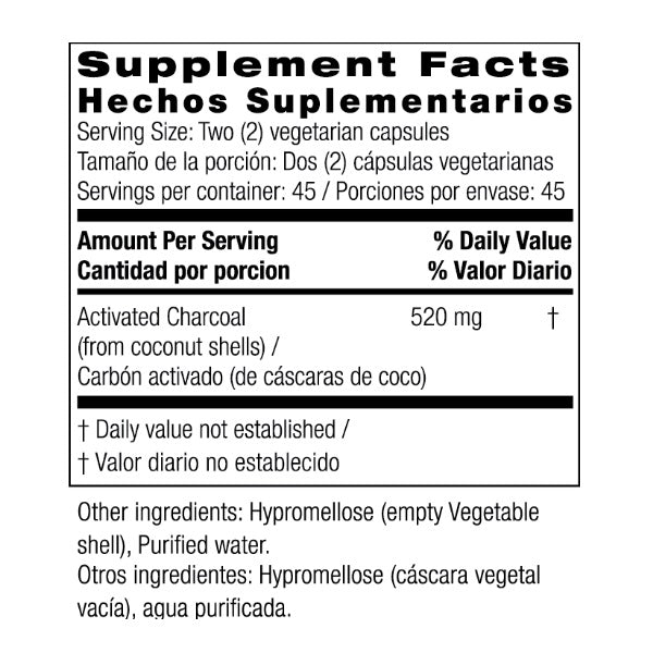 Carbón Activado 520 mg (90 Capsulas), Bio Nutrition