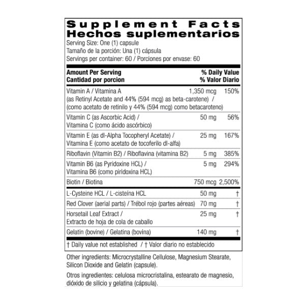 Cabello Piel y Uñas (60 caps), Bio Nutrition