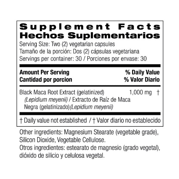 Maca Negra Gelatinizada 1000 mg (60 veg caps), Bio Nutrition