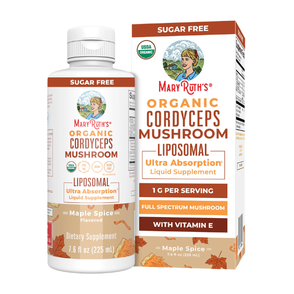 Hongo Cordyceps Orgánico Liposomal Sabor Maple (7.5 oz 225 ml), MaryRuth's