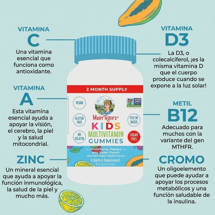 Multivitaminico para Niños (60 gomitas), Mary Ruth´s