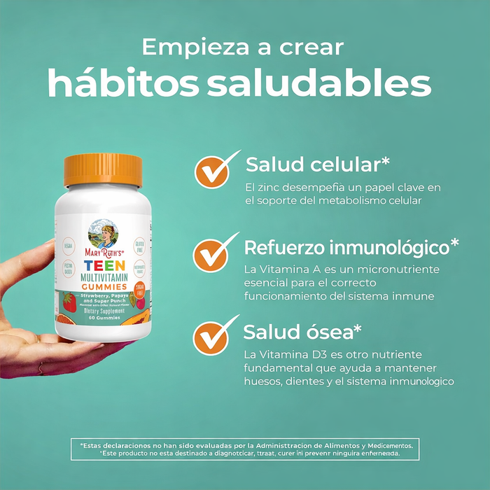 Multivitaminico para Adolescentes (60 gomitas), Mary Ruth´s