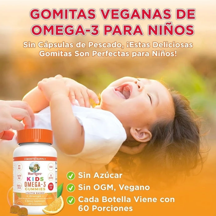 Omega-3 Vegano Para Niños (60 gomitas), Mary Ruth´s