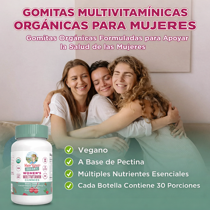 Multivitaminico Organico para Mujeres Sabor Cereza y Frambuesa (60 gomitas), Mary Ruth's