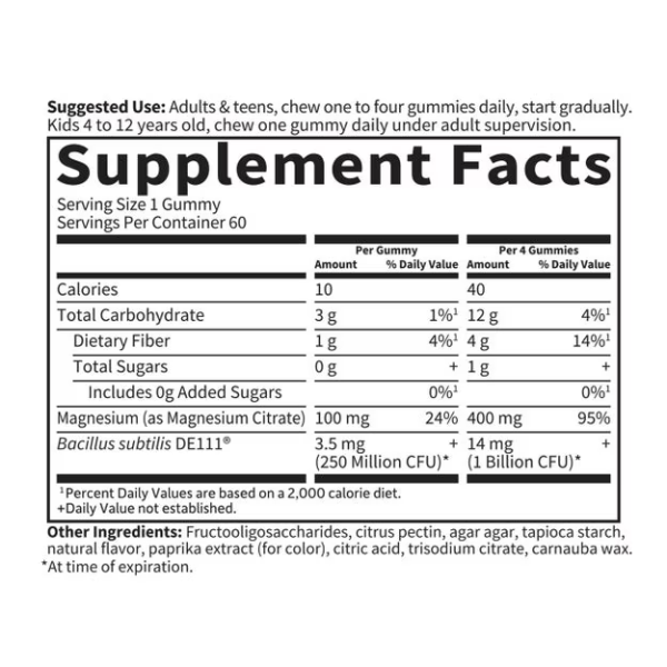 Magnesio con Pre y Probioticos (60 Gomitas), Garden of Life