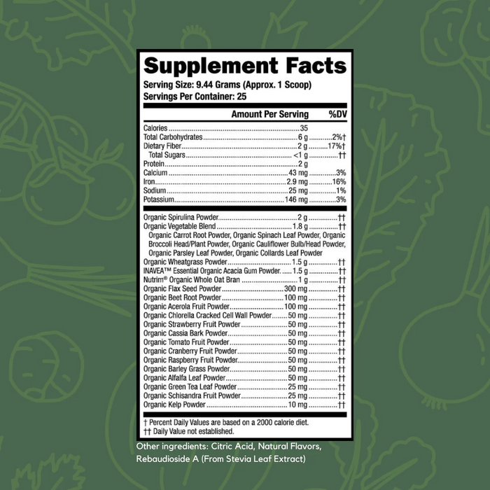Jugo Verde Orgánico Vegano Sabor Frutas y Verduras, Super Greens (8.3 oz 226 g), Humble