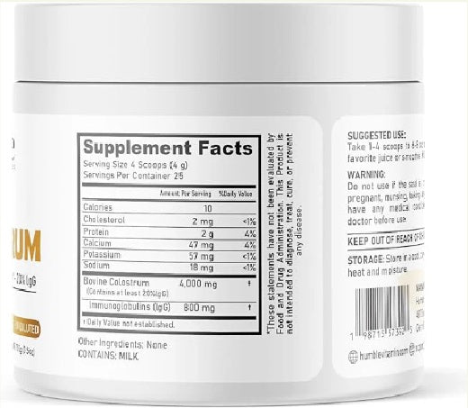 Calostro Bovino 4000 mg (3.5 oz 100 g), Humble