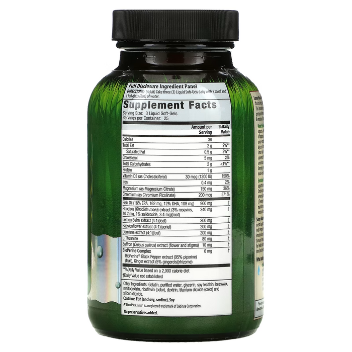 Estado de Ánimo con Rhodiola Sunny Mood (75 softgels), Irwin Naturals