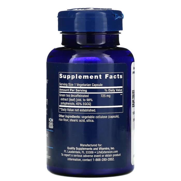 Extracto De Te Verde Mega Descafeinado (100 veg caps), Life Extension